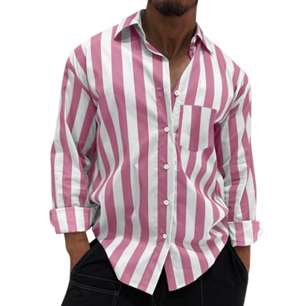 Pola garis-garis dengan warna merah muda